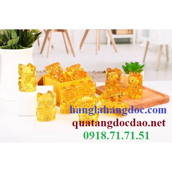 Mèo vẫy tay thần tài pha lê  biểu tượng của sự tài lộc & hưng thịnh