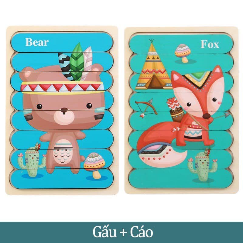 BỘ GHÉP HÌNH QUE KEM HAI MẶT