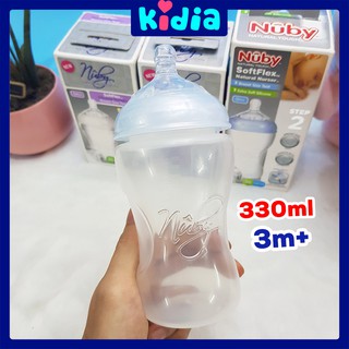 Bình sữa cổ rộng nuby 7067015 bảo vệ răng và nướu cho bé 330ml - kidia