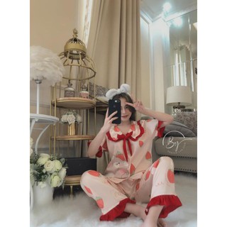 Đồ mặc nhà Pijama lụa Latin cao cấp