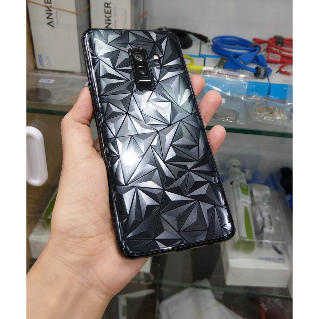 Miếng dán lưng Samsung S8, S8 Plus, S9, S9 Plus, S7 Edge vân kim cương 3D