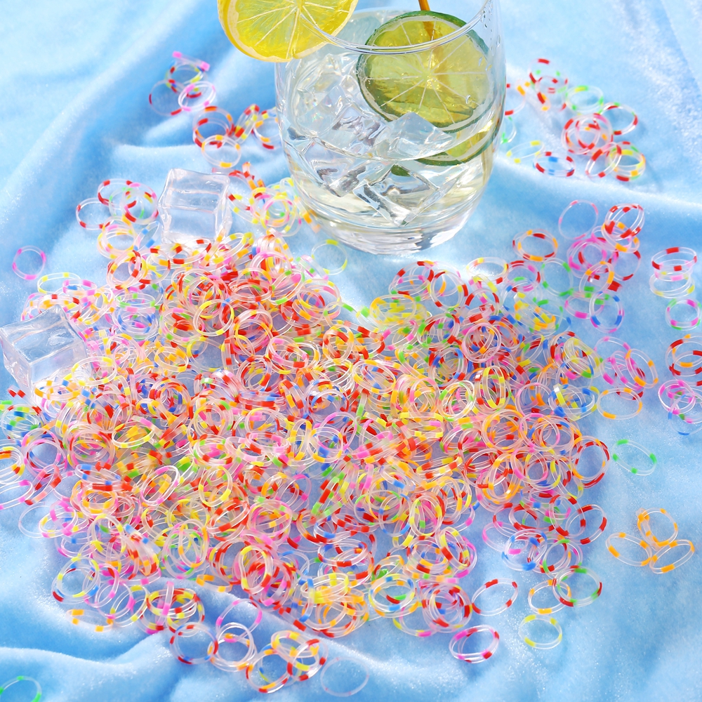 (Hàng Mới Về) Set 1000 Dây Thun Buộc Tóc In Chữ Xinh Xắn Cho Bé Gái