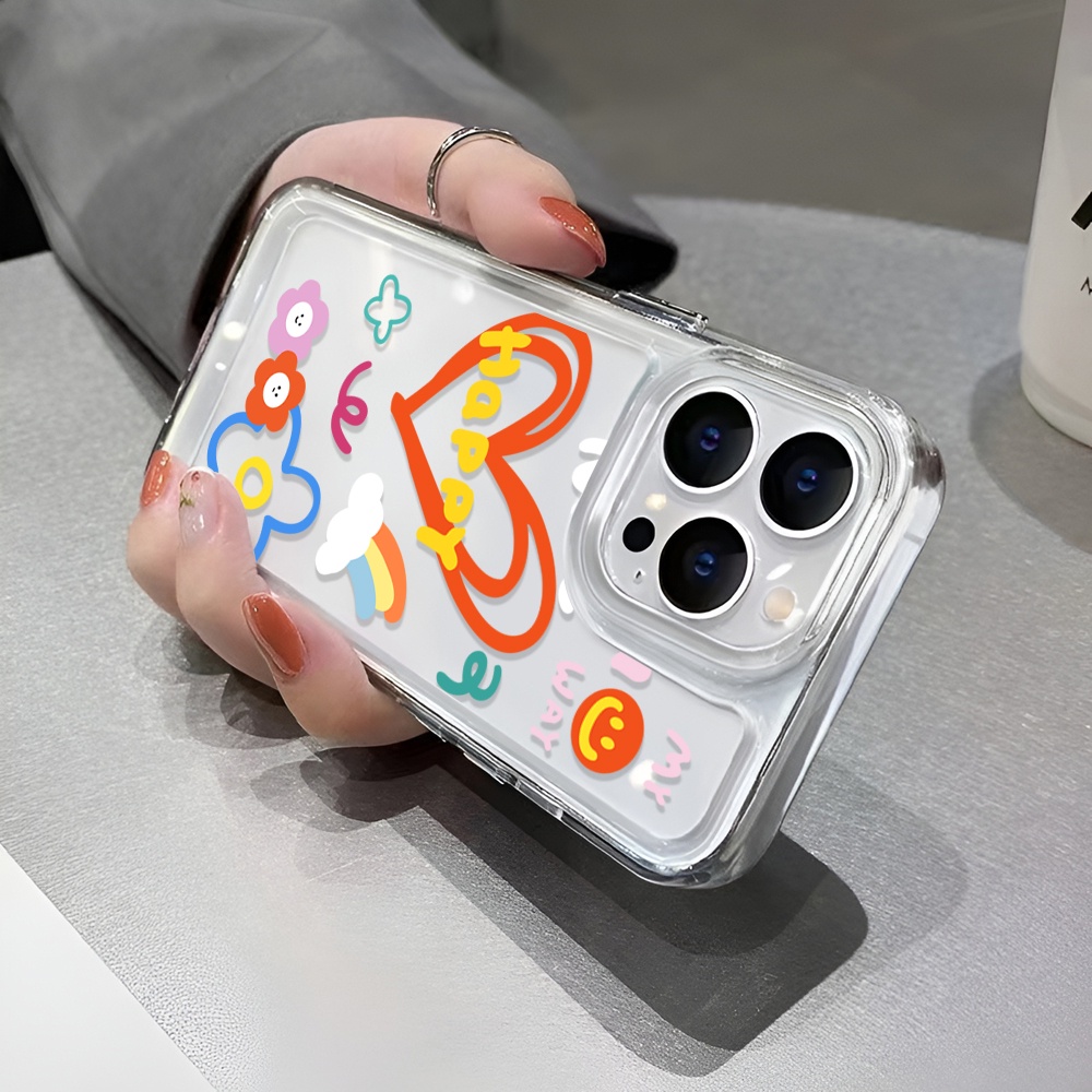 Ốp Điện Thoại Trong Suốt Họa Tiết Trái Tim Cho iphone 14 Plus 11 13promax 12 7Plus X XS Max 7 8 SE 2020