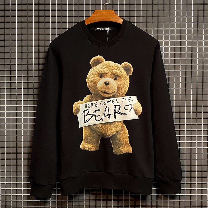 Áo Nỉ Cổ Tròn SWITER BEAR In 5D Siêu Nét Fom Rộng Dáng Thụng Phong Cách Trẻ Trung