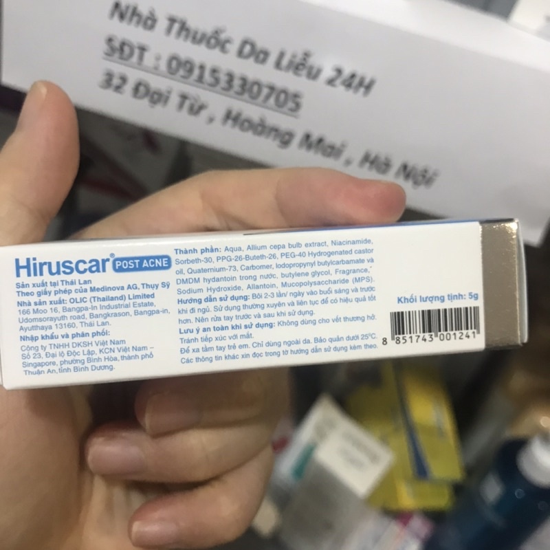 Hiruscar Post Acne, gel chăm sóc mụn thâm và sẹo mụn