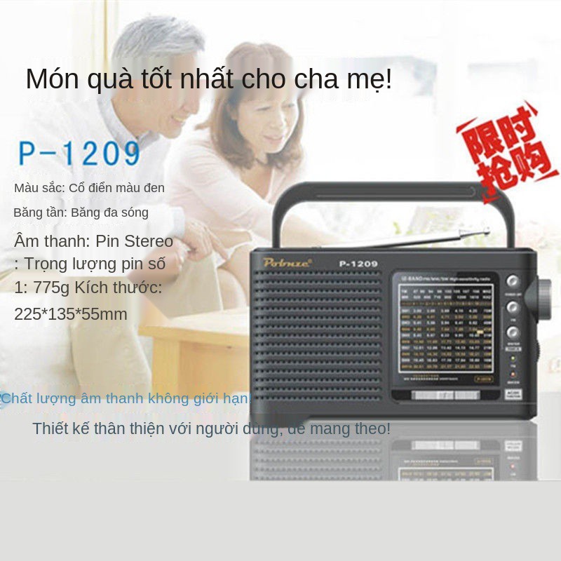 Icebreaker old man radio bán dẫn băng tần đầy đủ FM phát sóng máy nghe nhạc bên ngoài di động cho người già sử dụng tron