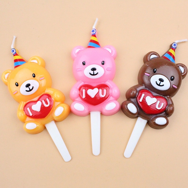 Nến Gấu I Love You Trang Trí Bánh Kem Nghộ Nghĩnh - Yori Party
