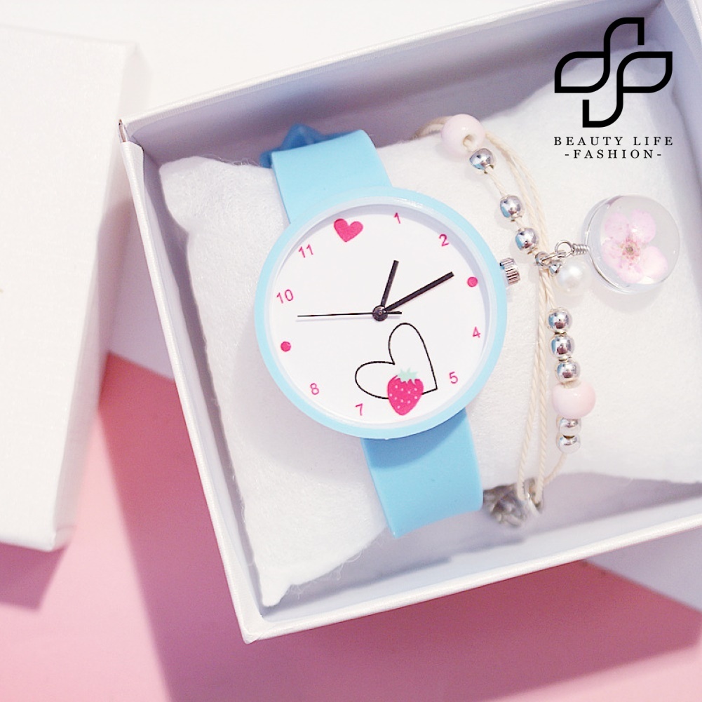 BEA™ Children Strawberry Heart Roman Numerals Quartz Wrist Watch