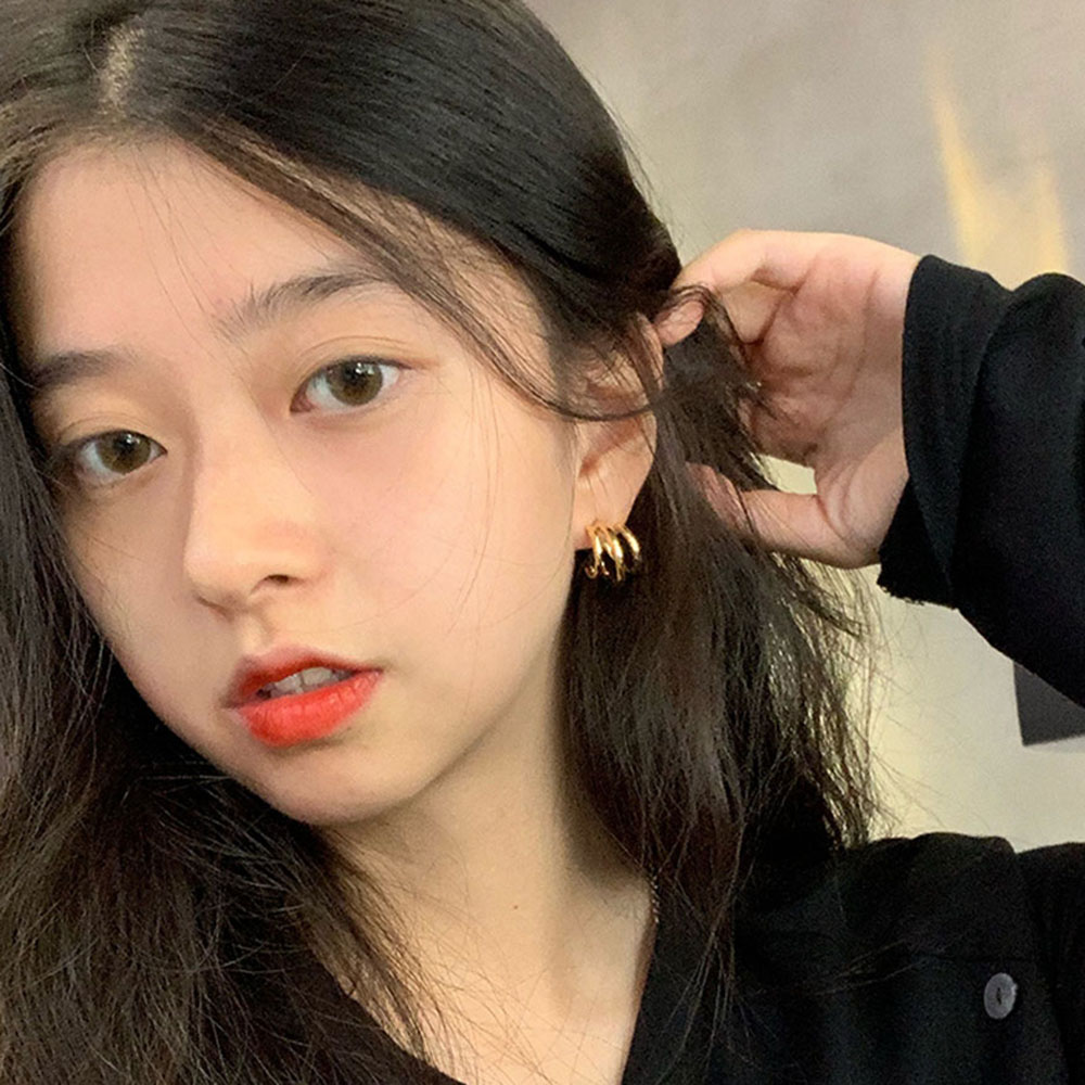Đôi Bông Tai Hình Chữ C Thời Trang Cho Nữ
