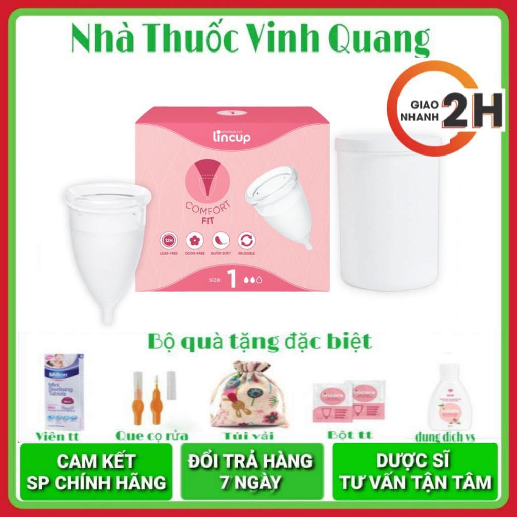 Cốc Nguyệt San LINCUP Nhập Khẩu Mỹ Chính Hãng 💖Tặng Full Quà