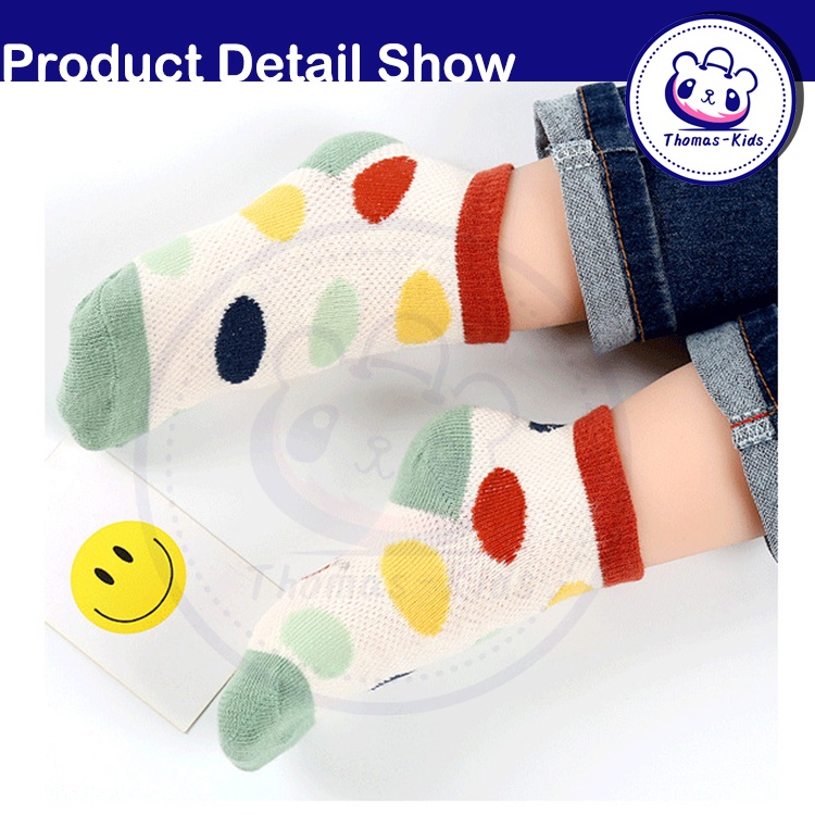 Set 5 Đôi Vớ Cotton Thoáng Khí In Họa Tiết Khủng Long Dành Cho Trẻ Em