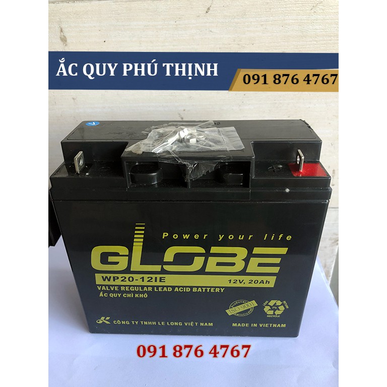 Ắc quy lưu điện, xe đạp điện Globe 12V 20Ah WP20-12IE