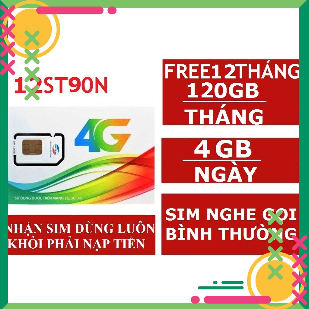 SIM VIETTEL SIM 4G 1 NĂM 12ST70N/ 12ST90N/ V120N LÊN MẠNG + GỌI MIỄN PHÍ/ 6UMAX4G/UMAX50N FREE 12 THÁNG/ 3ST70N