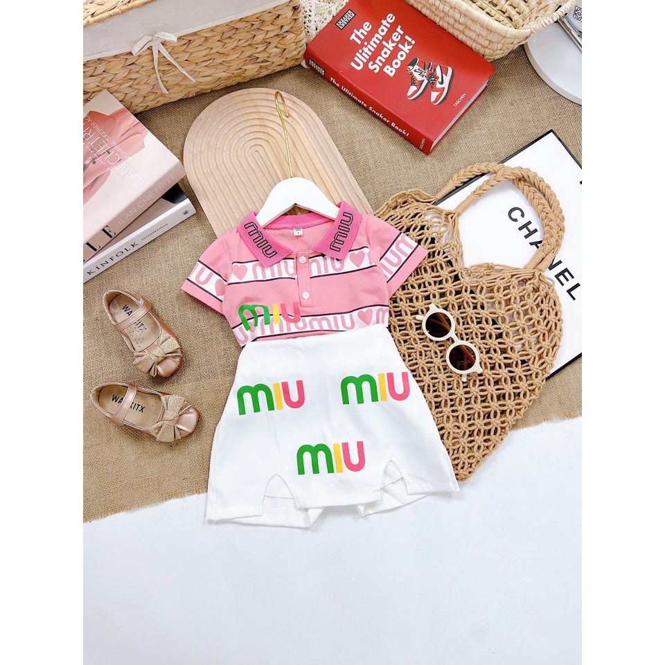 Set  BỘ polo miu miu cho bé