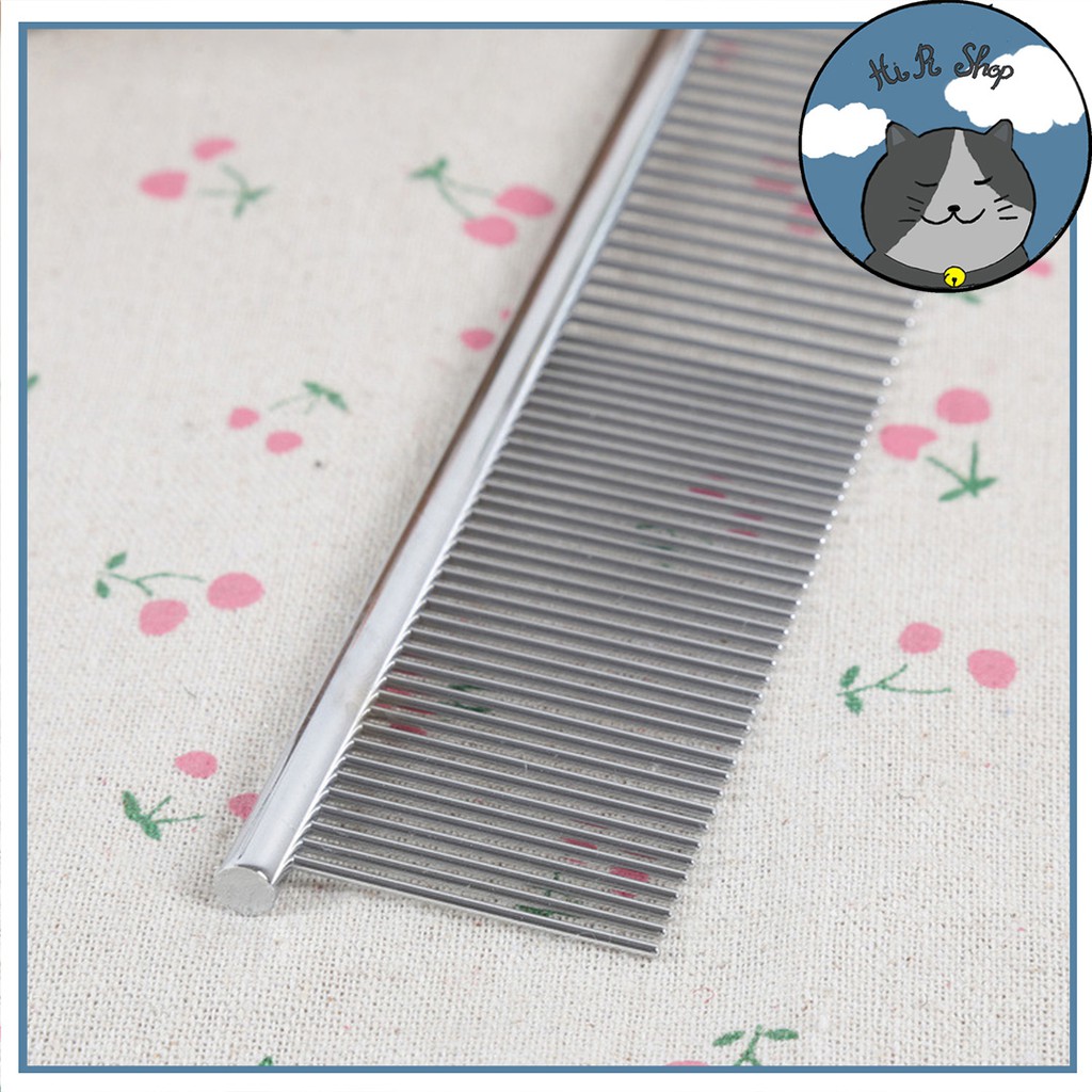 [Full Box]Lược Inox Chải Lông Gỡ Rối Dành Cho Chó Mèo, Chất Liệu Thép Không Rỉ Chiều Dài 19 Cm Lưỡi Dày Massage Thú Cưng