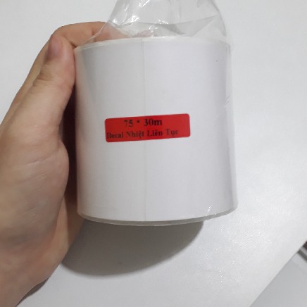 Decal in nhiệt, giấy in nhiệt liên tục 75 x 30 mm dùng in đơn Livestream tương đương khổ giấy K80