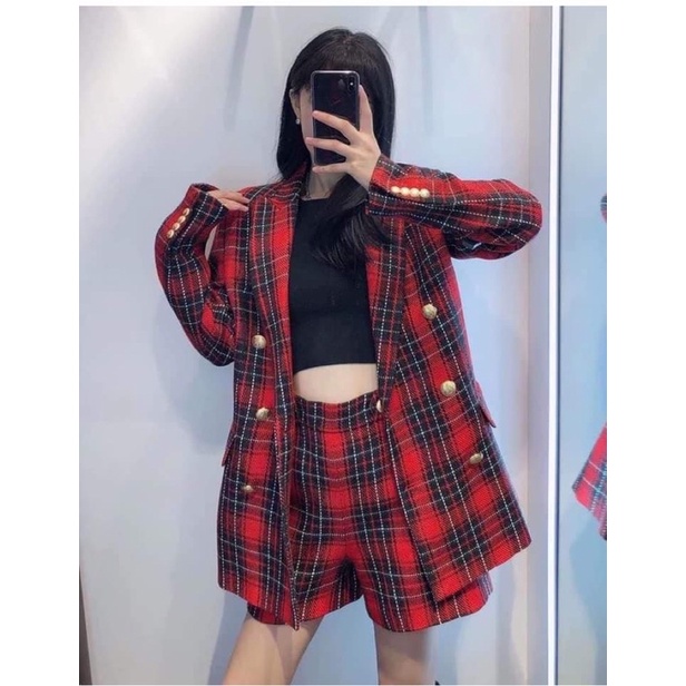 set dạ kẻ ca rô