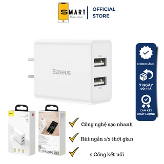 Củ sạc nhanh baseus 2 cổng usb 10.5w 5v 2a cho iphone samsung oppo xiaomi - spk official
