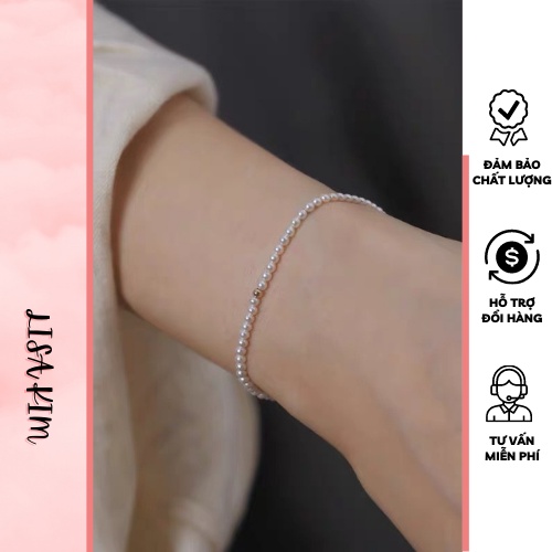 Vòng tay trai thật size 3 li mix bi bạc