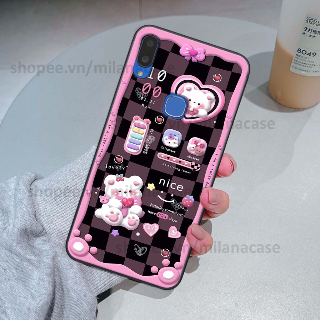 Ốp Vivo V11 / V11i hình đồng hồ icon gấu mèo cute cực dễ thương ngộ nghĩnh