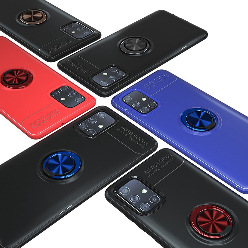 Ốp điện thoại silicon dẻo có nhẫn đỡ từ tính cho Samsung Galaxy A51 A71