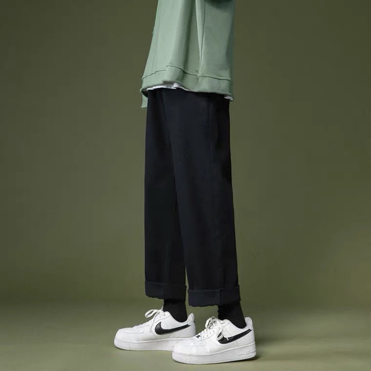 Quần Jean Baggy Nam nữ Hiyou màu đen, Quần bò baggy nam nữ đen rách cách điệu, chất jean nhập khẩu Quảng Châu