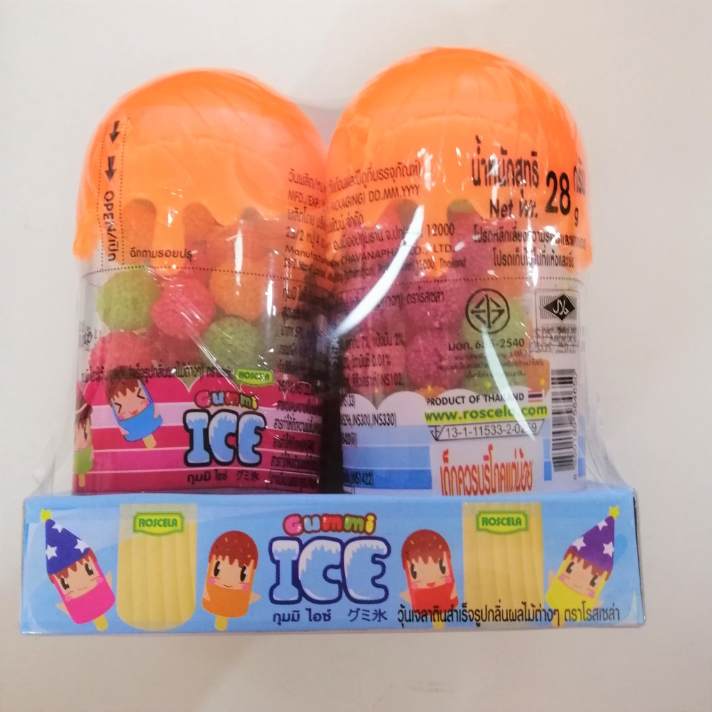 Kẹo Dẻo Gummi Ice Thái Lan Hiệu Roscela Hình Que Kem (Lốc 6 cái)