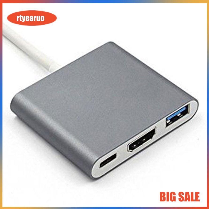 Cáp chuyển đổi Type-C sang HDMI 4k/USB/Type C 3 trong 1 cho Macbook/iPad dùng trong trình chiếu