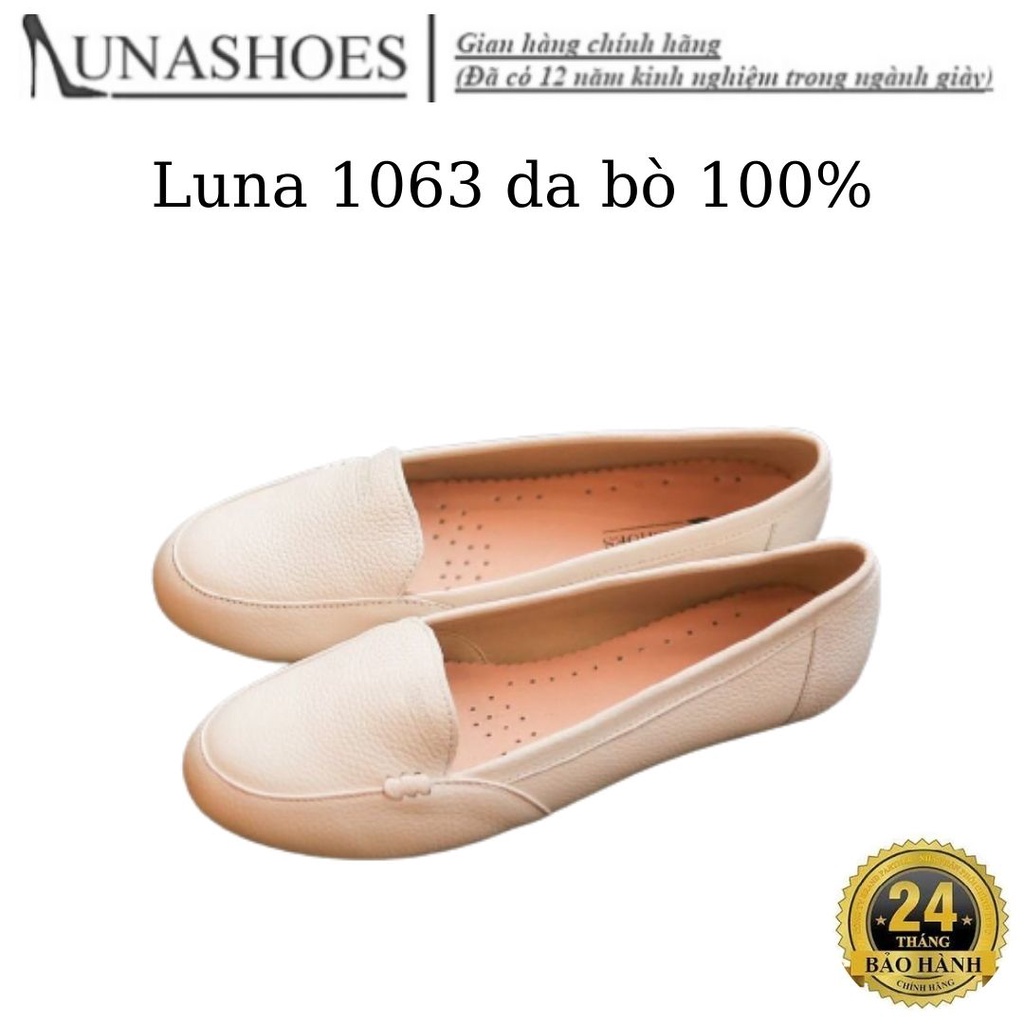Giày bệt nữ da bò cực mềm cực êm chân Lunashoes 1063 sẵn hàng BH 24 tháng giầy trung niên cho mẹ