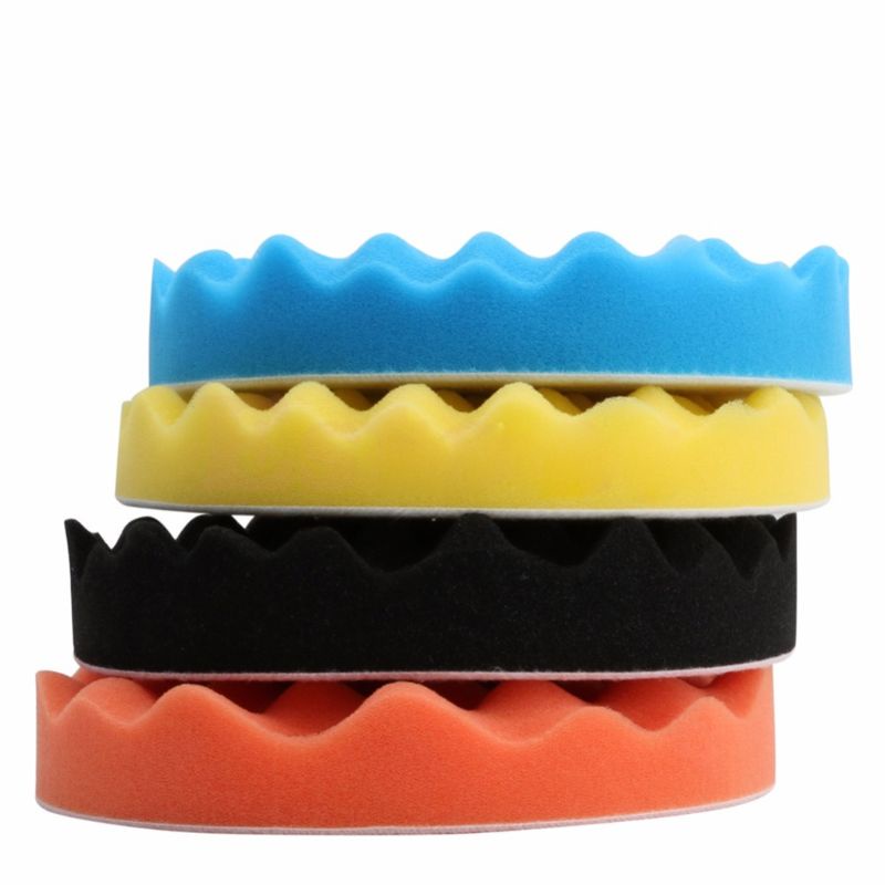 Phớt xốp đánh bóng bước 2 dạng sóng , đánh bóng resin , đánh bóng ô tô đường kính 5inch