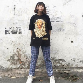 Quần caro plaid pants xám nam nữ unisex
