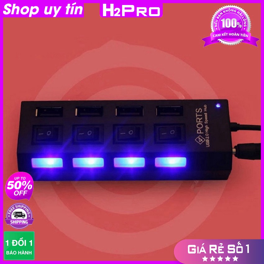 Hub chia cổng usb 2.0 1 ra 4, 1 ra 7, có công tắc, có đèn báo, cắm là nhận