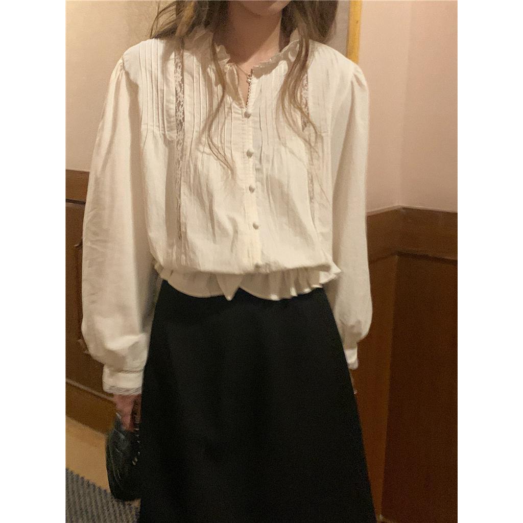 Áo Kiểu Tay Dài Dáng Rộng Màu Sắc Thanh Lịch 61072