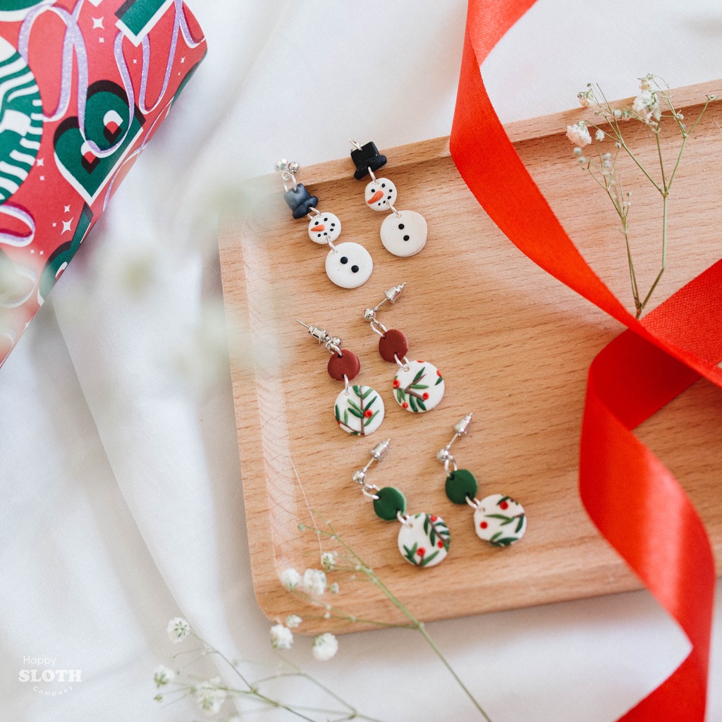 Khuyên tai giáng sinh | Khuyên tai đất sét giáng sinh | Clay drop Christmas Earrings
