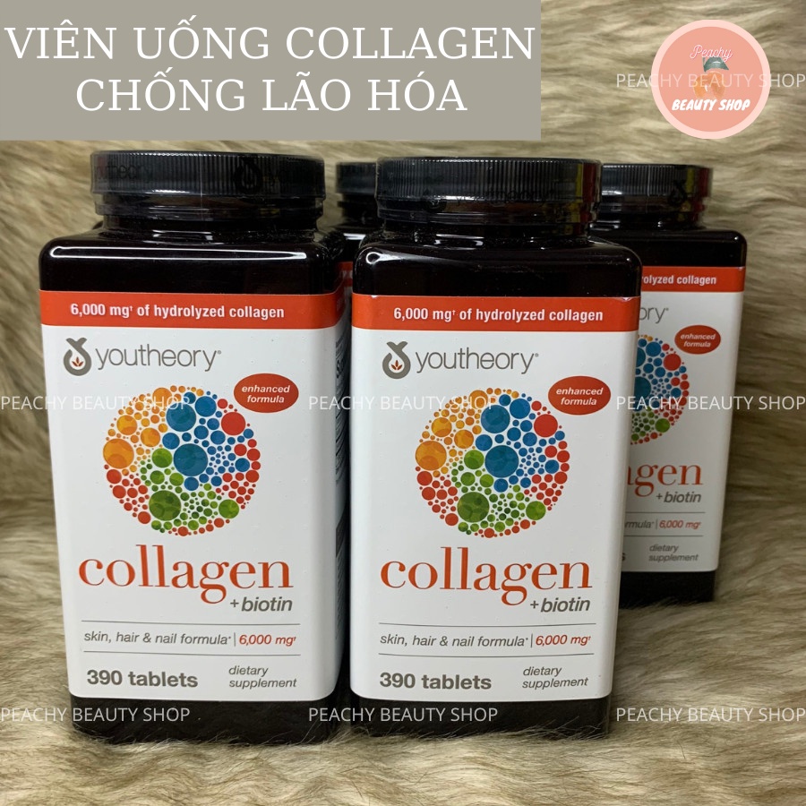 Viên Uống Youtheory Collagen Biotin 390 Viên