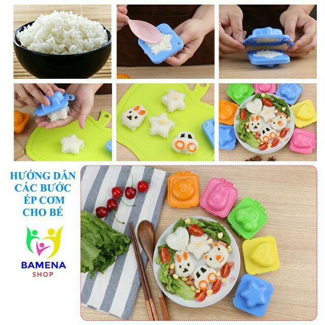 Set 6 khuôn làm cơm Bento xinh xắn cho bé