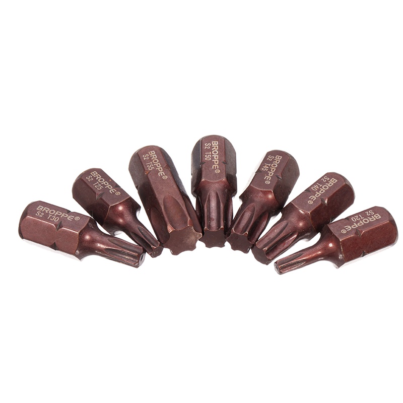 Bộ 7 đầu tua vít hình lục giác T20-55 T45 / T50 / T55 chất liệu thép S2 10mm
