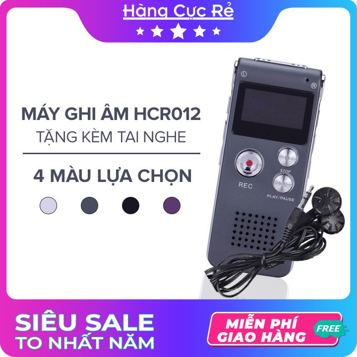 Máy ghi âm siêu nhỏ mini HCR012 ❣️Freeship❣️ Máy ghi âm giọng nói nghe nhạc MP3/MP4-Tặng kèm tai nghe-Shop Hàng Cực Rẻ