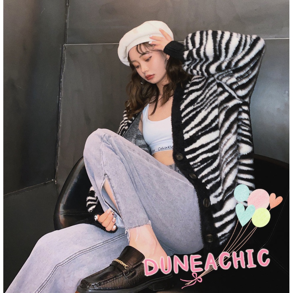 DUNEA Quần Jeans Nữ Lưng Cao Ống Rộng Thời Trang Hàn Quốc Cá Tính