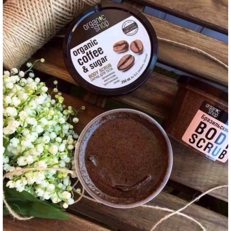 Tẩy Tế Bào Chết Toàn Thân Organic Shop Organic Coffee &amp; Sugar Body Scrub 250ml