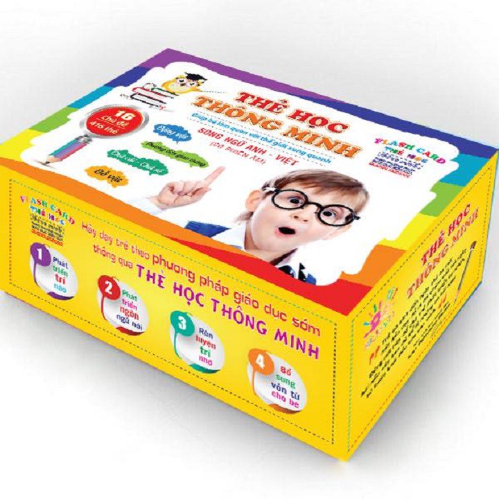 Bộ thẻ học thông minh 16 chủ đề 416 thẻ Thẻ Học, Flashcards Cho Bé 16 Chủ Đề Song Ngữ Anh Việt