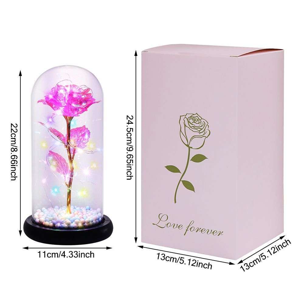 Hoa hồng nhân tạo trong lồng kính độc đáo có đèn LED làm quà tặng sinh nhật / lễ tình nhân cho mẹ/ vợ/ nữ