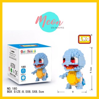🐽Mini Block | Đồ chơi xếp hình lego | - Squirtle (pokemon) -  356 miếng