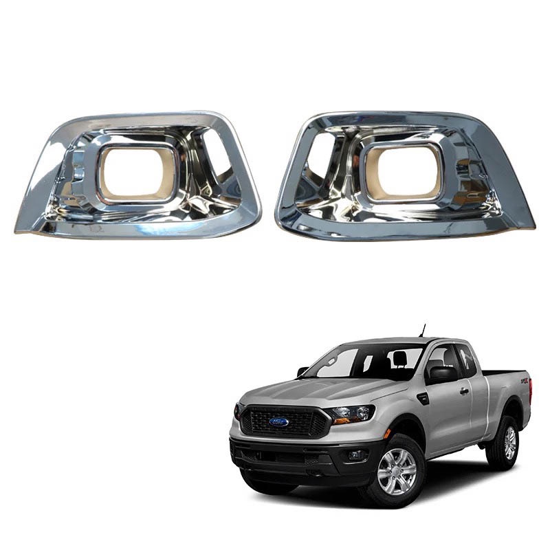 Viền đèn gầm trước xe Ford Ranger 2019 2020 2021 mạ crom đẹp
