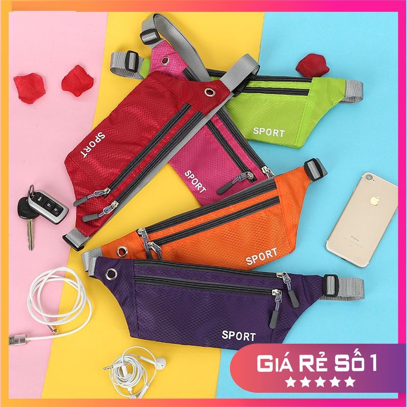 Túi đeo chéo hông bụng chạy bộ thể thao nam nữ mini chống thấm nước 3 ngăn nhỏ gọn cực kỳ tiện dụng TV01 | BigBuy360 - bigbuy360.vn