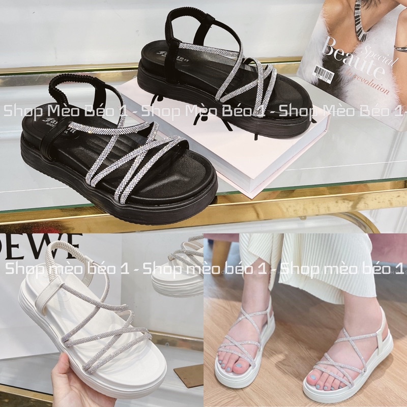 Sandal quai đá mảnh đan chéo fullbox hàng quảng châu cao cấp