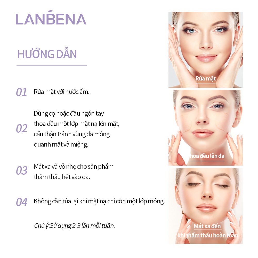 1 Mặt Nạ Ngủ Hyaluronic Acid Lanbena Dưỡng Ẩm/ Hỗ trợ giảm mụn/ Làm Trắng/ Tái Tạo Da Hiệu Quả