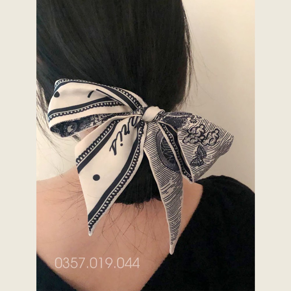 Dây buộc tóc vải thời trang hot trend bandana, khăn lụa dài quàng cổ, quấn túi đa năng phong cách hàn quốc