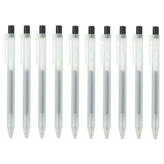 MUJI BỘ 10 CÂY BÚT BI BẤM 0,5mm