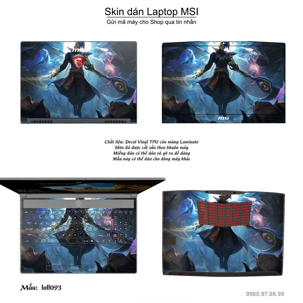 Skin dán Laptop MSI in hình Liên Minh Huyền Thoại nhiều mẫu 13 (inbox mã máy cho Shop)